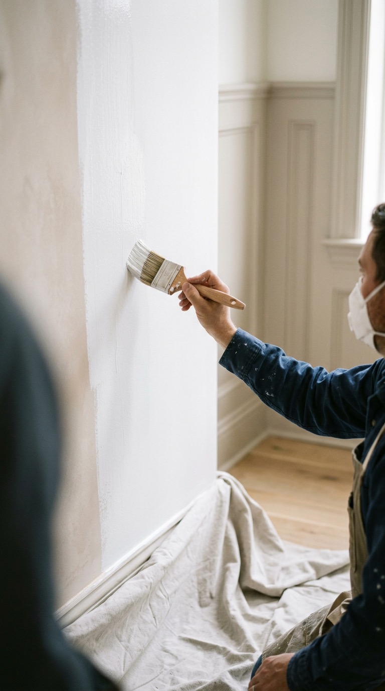 Чистовая отделка: покраска стен премиум-кистью